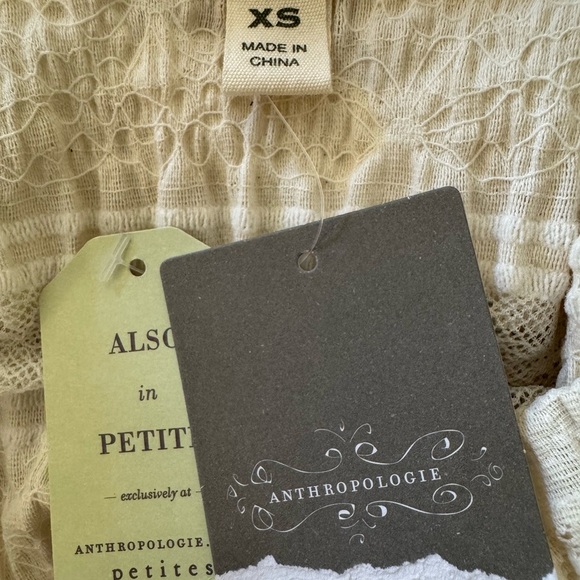 Anthropologie Tiny Pieced Lace Cowlneck Pullover Blouse Top, Cream, Size XS, NWT - Picture 10 of 14